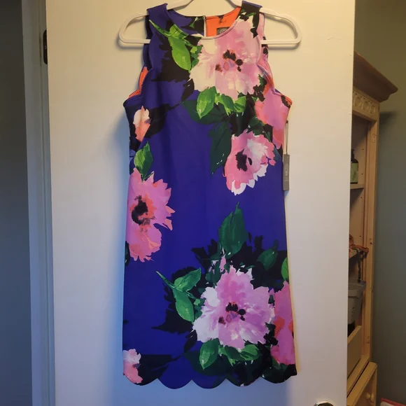 Vince Camuto Vibrant Floral Mini Dress - Purple and Pink - Picture 2 of 5